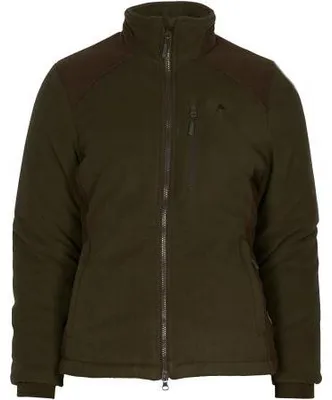Productafbeelding van Pinewood Harriette gevoerde fleecejas voor dames (groen/bruin suède), maat S