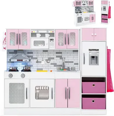 Imagen del producto de Cocina de juguete para niños con luces, sonidos y función de agua, cocina de juego modular