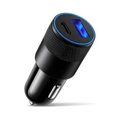 Produktbild von Zigarettenanzünder KFZ Ladegerät 15 Watt Schnellladung USB C und USB A Auto Ladeadapter für iPhone 15 16 Pro Max Samsung Galaxy Xiaomi Google Pixel