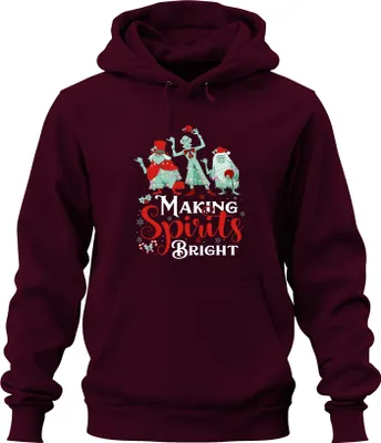 Produktbild von Making Spirits Bright Weihnachten Geister Lichter Lustig Geschenk Uni Hoodie Kapuzenpullover, Burgundy, S