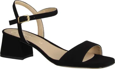 Produktbild von Unisa Kirk Damen, Sandale elegant, Leder, Schwarz, modische Sommerschuhe - Damenschuhe Sandalette / Sling, Schwarz, leder (wildleder), absatzhöhe: 50 mm