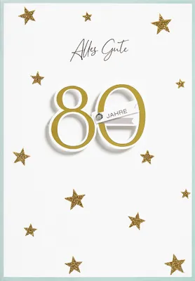 Produktbild von 80 Geburtstag  Glückwunschkarte im Format 115x17cm mit Umschlag