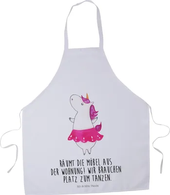Produktbild von Mr. & Mrs. Panda Kochschürze Einhorn Ballerina - Weiß - Geschenk, Grillschürze, Kellnerschürze, Geburtstag, Unicorn, Küchenschürze, Wohnung, Gastro Schürze, Einhörner