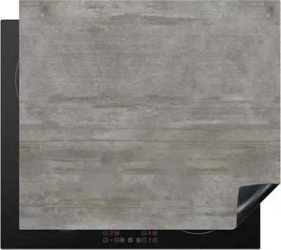 Produktbild von KitchenYeah© Herdabdeckplatte Muster - Beton - Grau , 59x52cm, Küche Deko, Glaskeramikkochfeld Herdabdeckung, Abdeckplatte fùr Kochfeld