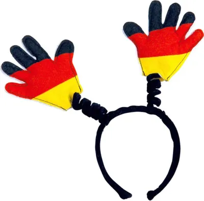 Produktbild von Deutschland Haarreif Hand Wabbles Schwarz Rot Gold Fan Kostüm WM EM Party