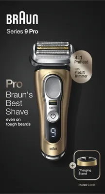 Produktbild von Braun Series 9 9419s Wet&Dry Folienschaber Trimmer Schwarz, Gold