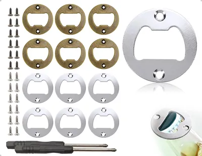 Flesopener-Set, 12-teilig, rund, Eisen, mit Schrauben, silber & bronzefarben