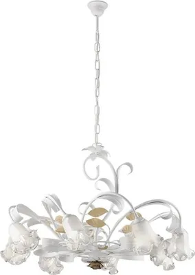 Immagine prodotto di Cesto Lampadario in ferro laccato bianco shabby 8 luci 112 Ø85 BL274-8-BCO