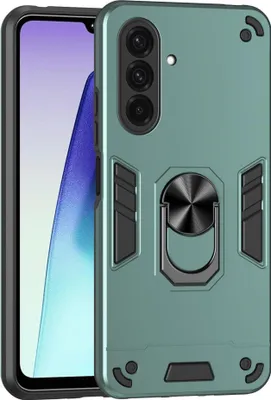 Immagine prodotto di Custodia con anello di fissaggio per Samsung Galaxy A37 5G: protezione dagli urti e protezione della fotocamera, verde