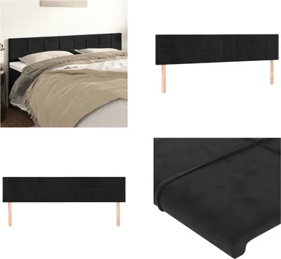 Produktbild von vidaXL Kopfteile 2 Stk. Schwarz 80x5x78/88 cm Samt - Kopfteil - Kopfteile - Bett-Kopfteil - Bettkopfteil