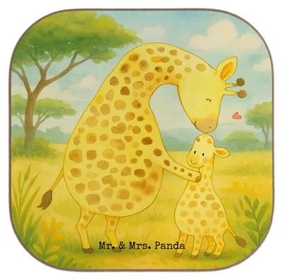 Produktbild von Mr. & Mrs. Panda Untersetzer für Gläser Giraffe Kind Design - Weiß - Geschenk, Mutter, Glas, Lieblingsmensch, Afrika, Kaffeeuntersetzer, gläseruntersetzer, Mama, Sohn