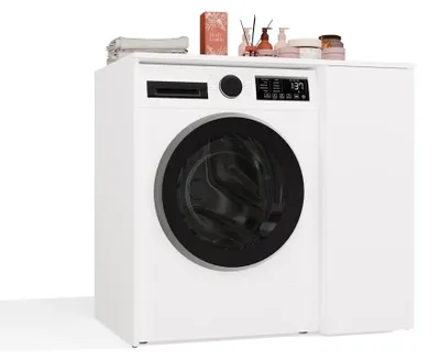 Produktbild von Badezimmer-Waschmaschinenschrank mit Türen POLA NP 1D WEISS 2 Regalböden