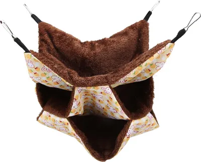 Imagen del producto de Hamaca cálida de tres capas para mascotas pequeñas, cama colgante, saco de dormir para hámster, cobayas, jerbos, ardillas