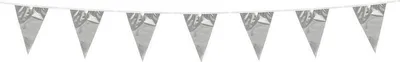 Produktbild von Wimpel Girlande aus Folie in Silber Metallic - 3 Meter