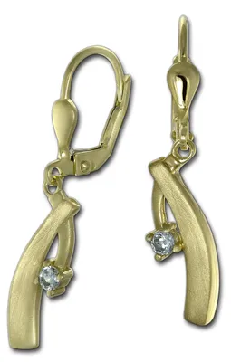 Image de Boucles d'oreilles pendantes pour femmes, en or jaune 333, avec des détails en or blanc. Modèle : D3GDO5667Y