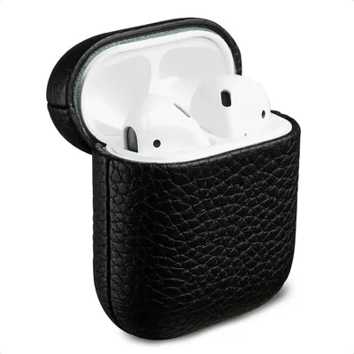Produktbild von Accezz Echtes Leder Case AirPods 1 / 2 - Schwartz