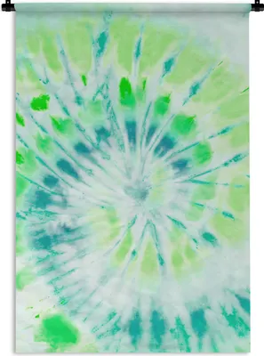 Produktbild von MuchoWow® Wandteppich Wandbehang Krawattenfärbung - Grün - Blau 120x180 cm Tapisserie Dekoration Wandtuch - Schlafzimmer - Dekorationen für das Haus