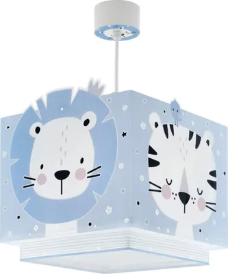 Produktbild von Höhenverstellbare Kinderzimmer Deckenlampe mit Waldtiere Motiv und doppeltem Schirm