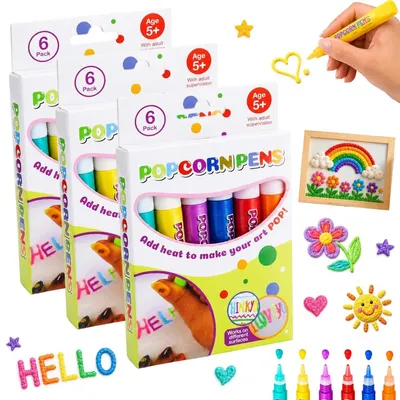 18er Set magische Popcornstifte, 3D Relief Kunststifte, bunt