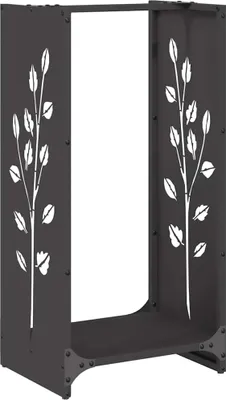 Image de Portant de bois chauffage noir 40x30x80 cm