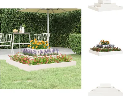 Obrázek produktu pro vidaXL květináč bílý 80x80x27 cm z masivního borovicového dřeva - Květináče a květináče