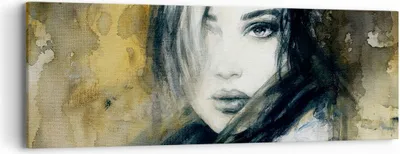 Produktbild von Bild auf Leinwand - Leinwandbild - Frau Gesicht Lippen - 90x30cm - Wand Bild - Wanddeko - Wandbilder - Leinwanddruck - Bilder - Kunstdruck - Wanddekoration - Leinwand bilder - Wandkunst - AB90x30-4053