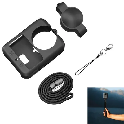 Produktbild von Silikonhülle Schutzhülle Kompatibel für DJI Osmo 360 Action Kamera Zubehör, Schutzgehäuse Case mit Objektivschutzkappe, Lanyard und Anti-Trennseil