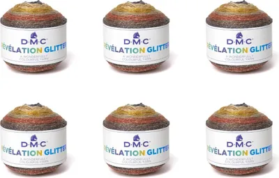 Immagine prodotto di 6x DMC Révélation Glitter – filato multicolore con effetto glitter (colore 507)