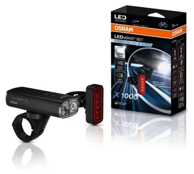Immagine prodotto di Set luci Osram LED Bike Multibeam x 1000, fari ricaricabili, LEDsbike Multibeam x 1000