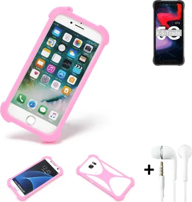 Produktbild von K-S-Trade Bumper + Kopfhörer kompatibel mit UMIDIGI Bison GT2 5G Handy Hülle Schutzhülle Silikon Schutz Hülle Cover Case Silikoncase Silikonbumper