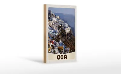Produktbild von Holzschild Reise 12x18 cm Oia Greece Griechenland Europa Insel