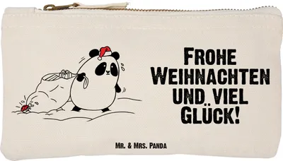 Produktbild von Mr. & Mrs. Panda Kulturbeutel Panda Weihnachten Größe S Klein - Weiß - Geschenk, beauty case, Federmappe, Pouch, Etui, Schminktasche