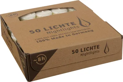 Produktbild von Teelichter Nightlights von Wenzel mit 8 Stunden Brenndauer - 600 Stück (1 Karton)