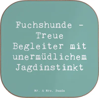 Produktbild von Mr. & Mrs. Panda Untersetzer für Gläser Spruch Fuchshunde Treue - Meeresbrise - Geschenk, Hunderasse, Hundeliebhaber, treuer Freund, Hunderassen Charakter, Begleiter