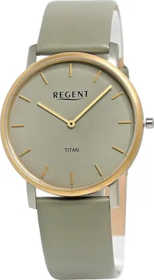 Obrázok produktu pre Regent kožené pánske náramkové hodinky quartz zelené šedé kožený remienok D2UR1094070