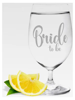 Produktbild von Wasserglas mit Gravur, Bride to be