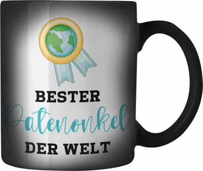Produktbild von Trendation - Bester Patenonkel Der Welt Farbwechsel Zauber-Tasse Geschenk Geburtstag Weihnachten Lustig Geschenkideen von Nichte Lieblings Patenonkel (Schwarz)