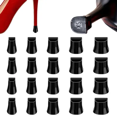 Produktbild von 10 Paar | 5 Größen Damen-Absatzschoner, Schuhstopper, Absatzspitzenüberzüge, für Hochzeiten, Outdoor-Aktivitäten, bequemes Gehen (Schwarz, 5 Größen)