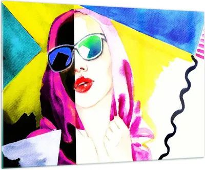 Produktbild von Bilder auf glas - Frau Modell - 100x70cm - Glasbilder - Wandbilder - Bilder - Kunstdruck - zum Aufhängen bereit - Wanddekoration aus Glas - Glas Bilder - Wandbild auf Glas - Einteilig - GAA100x70-3958