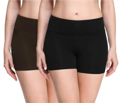 Produktbild von Merry Style Damen Shorts Radlerhose Boxershorts aus Viskose 2Pack MS10-284(Schwarz/Braun (2Pack), XL)