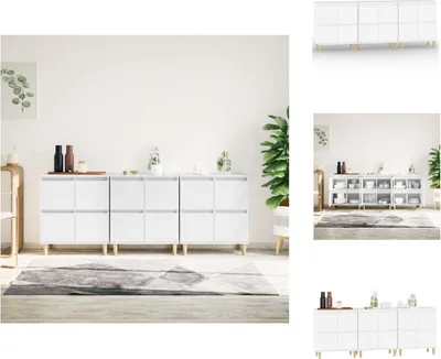 Immagine prodotto di vidaXL Credenze 3 pz. Bianco 60x35x70 cm Materiale a base di legno - Credenze