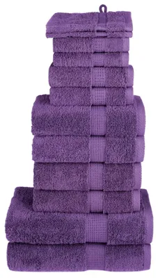 Zdjęcie produktu dla vidaXL 12 szt. Zestaw ręczników premium SOLUND fioletowy 600 g/m²