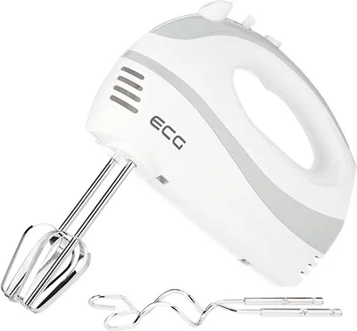 Obrázok produktu pre ECG RS 200 | Ručný mixér | 5 rýchlostí | Tlačidlo TURBO | 2 metly a 2 háky na cesto | 200 W | Biela/sivá |