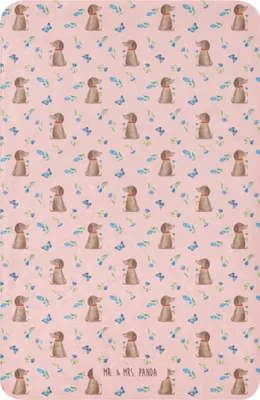 Produktbild von Mr. & Mrs. Panda Tagesdecke Hund Blume 100 x 150 cm - Rosa - Geschenk, Sprüche, Heimdecke, Süß, Decke, Sherpa-Decke, Hunde, Hundespruch, Kuscheldecke, Winterdecke