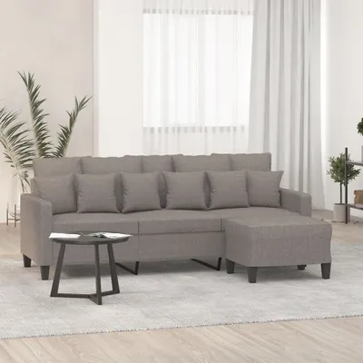 Obrázek produktu pro Maison Exclusive – třímístná pohovka s podnožkou, barva taupe, 180 cm, látka