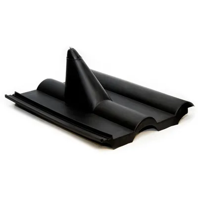 Produktbild von PremiumX Frankfurter Dachpfanne Schwarz Dachabdeckung Dachziegel Kunststoff PVC