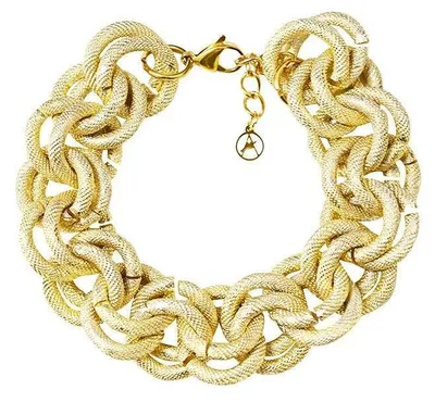 Produktbild von Armband Grobe Kettenarmband mit doppelter Ringglieder Gold-Silberfarben Amorino – Silber