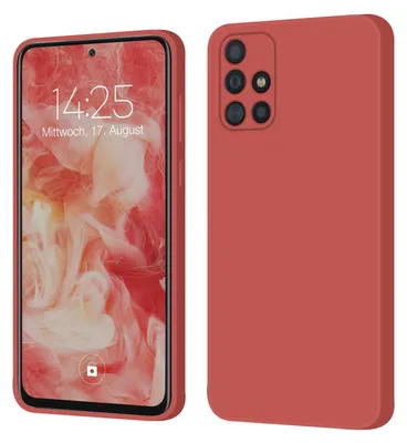 Produktbild von Hülle für Samsung Galaxy A51 Case Cover Bumper Smartphone Softgrip Schutzhülle Farbe: Rot