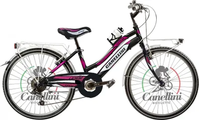 Zdjęcie produktu dla Dziecięcy rower MTB Canellini LINCY 24" - czarny/fuksja