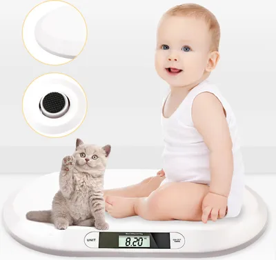 Image de TolleTour Pèse-bébé Pèse-bébé multifonctionnel Pèse-bébé numérique Capacité de charge, balance d'allaitement Pèse-bébé pour animaux Affichage LED Surface incurvée, fonction de tare et de maintien